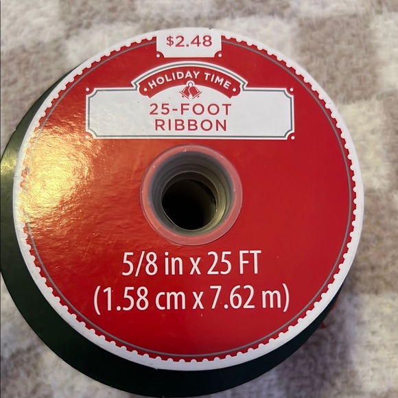 Holiday Bundle - 2 Elegant Linen Ribbon with Red Stitching - Picture 3 of 5